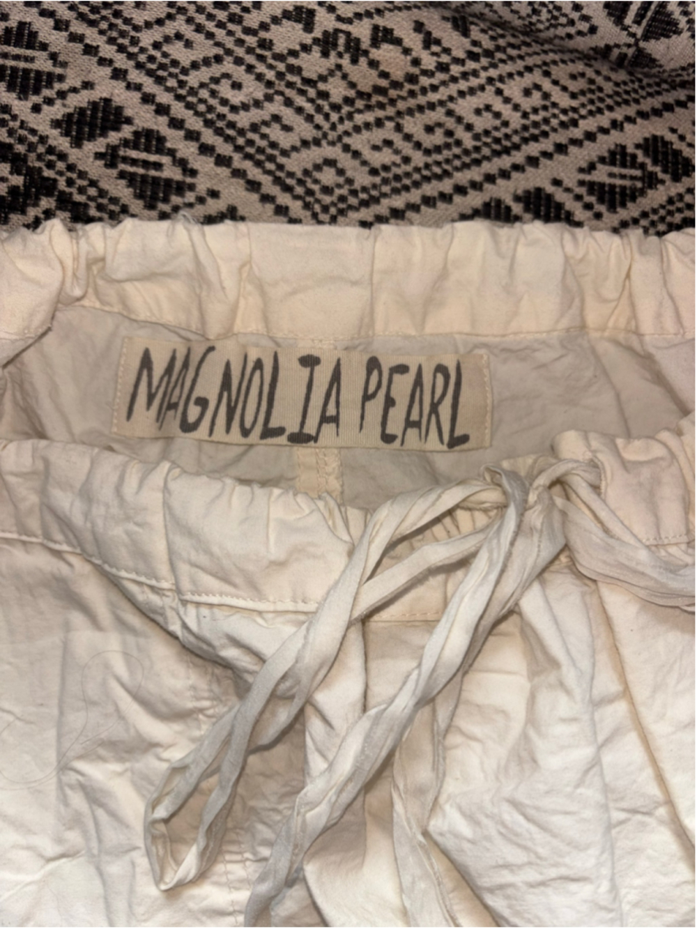 RARE Magnolia Pearl Moon Bloomer Romantic Balloon Pants Vintage Charm Cream sz L - Picture 6 of 9